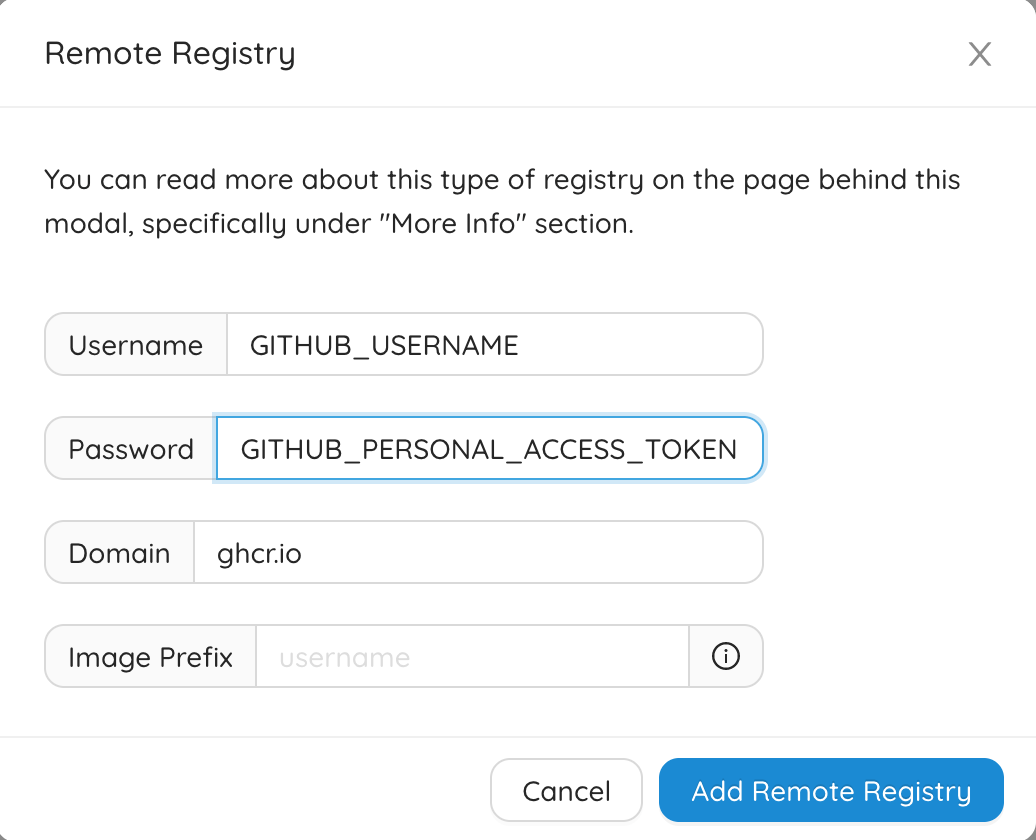 CapRover Docker Registry
