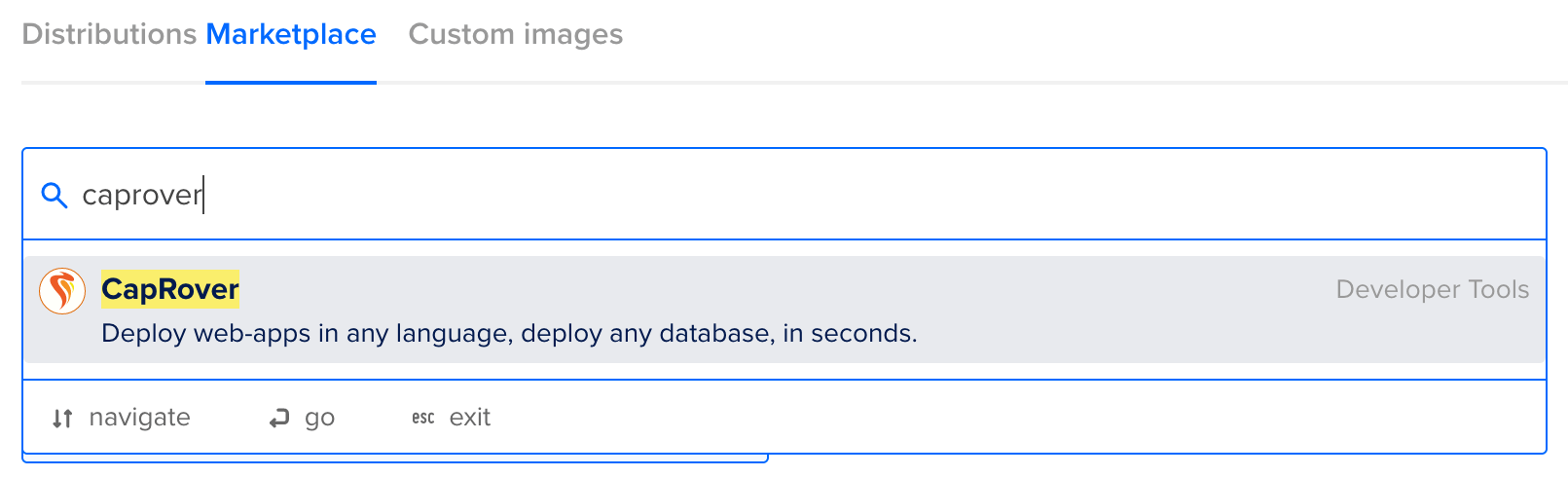 Search for CapRover